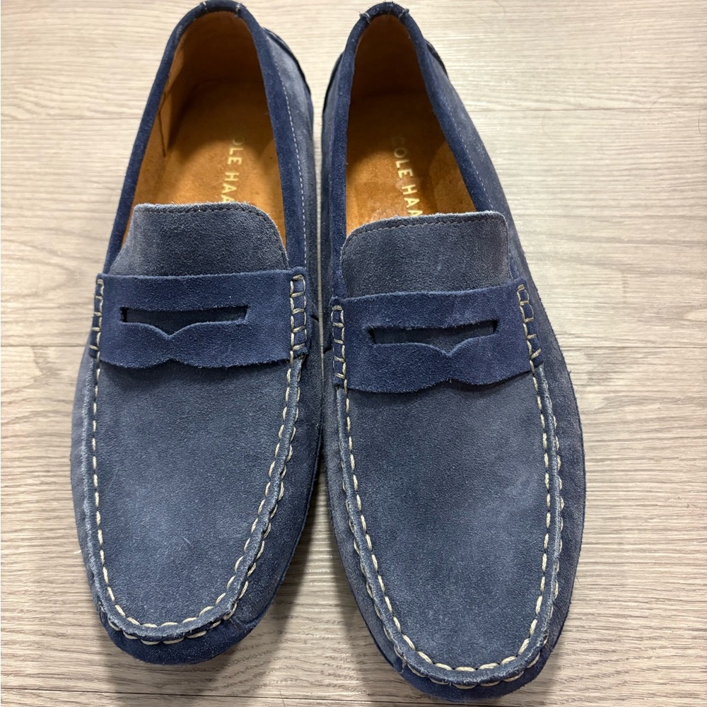 Cole Haan Men's Navy Suede Slip-Ons